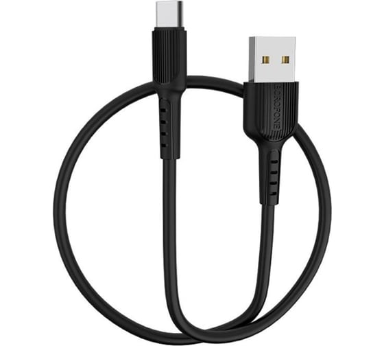 Usb кабель Borofone bx16 easy type-c, 1м, pvc, черный 0L-00043170 1