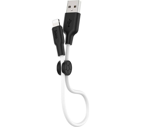 Кабель Hoco Usb x21 plus silicone lightning 8-pin, 2.4а, 0.25м, силикон (белый/черный) 0L-00044275