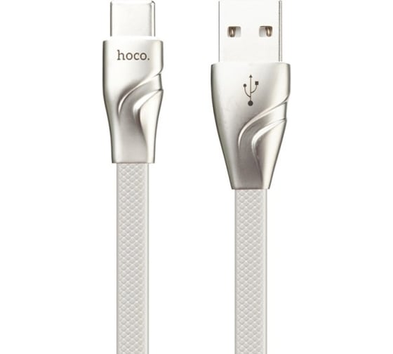 Usb кабель Hoco u57 twisting type-c, 3а, 1.2м, tpe (белый) 0L-00043602 1
