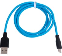 Кабель Hoco Usb x21 plus silicone microusb, 2.4а, 1м, силикон (синий/черный) 0L-00053833