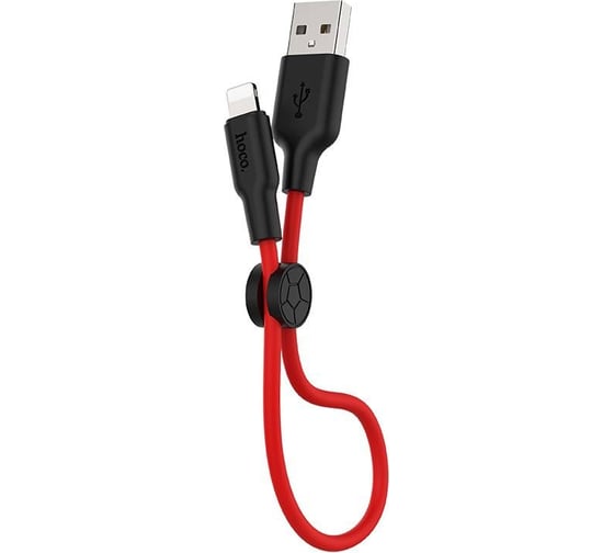 Кабель Hoco Usb x21 plus silicone lightning 8-pin, 2.4а, 0.25м, силикон (красный/черный) 0L-00053826 1
