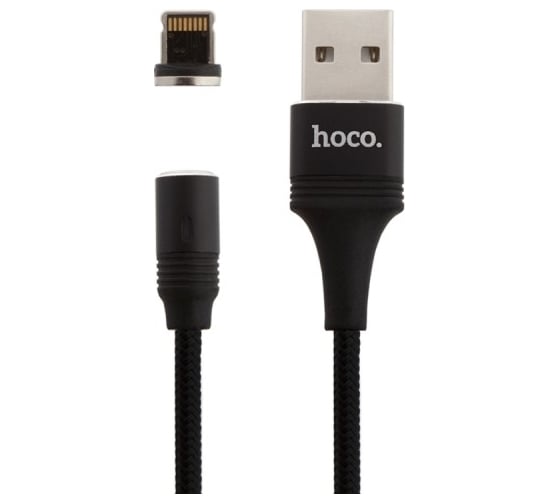 Usb кабель Hoco u76 fresh lightning 8-pin, 2.4а, магнитный, 1.2м, нейлон (черный) 0L-00045105 1