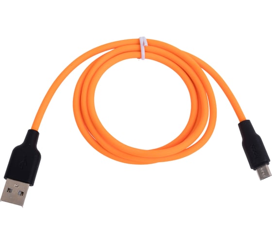 Кабель Hoco Usb x21 plus silicone microusb, 2.4а, 1м, силикон (оранжевый/черный) 0L-00053835