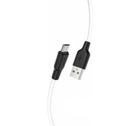 Кабель Hoco Usb x21 plus silicone microusb, 2.4а, 1м, силикон (белый/черный) 0L-00048586