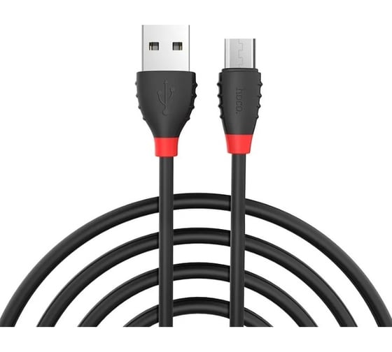 Кабель Hoco Usb x27 excellent microusb, 2.4а, 1.2м, tpe (черный) 0L-00039746 1