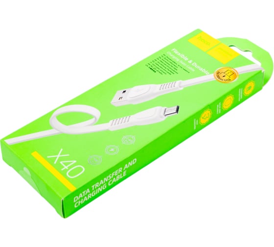 Кабель Hoco Usb x40 noah microusb, 2.4а, 1м, tpe (белый) 0L-00050577