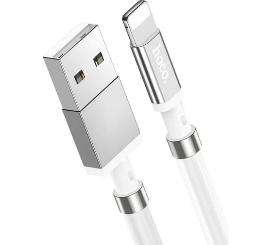 Usb кабель Hoco u91 magic magnetic lightning 8-pin, 2.4а, магниты на кабеле, 1м, pvc (белый) 0L-00049092 1