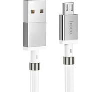 Usb кабель Hoco u91 magic magnetic microusb, 2.4а, магниты на кабеле, 1м, pvc (белый) 0L-00049093
