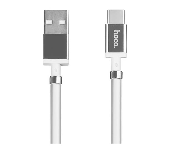 Usb кабель Hoco u91 magic magnetic type-c, 3а, магниты на кабеле, 1м, pvc (белый) 0L-00049094