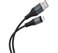 Кабель Hoco Usb x38 cool lightning 8-pin, 2.4а, 1м, нейлон (черный) 0L-00043728 28111784