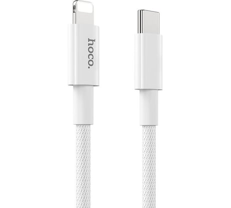 Кабель Usb-c Hoco x56 new original lightning 8-pin, 3а, pd20w, 1м, нейлон (белый) 0L-00050602