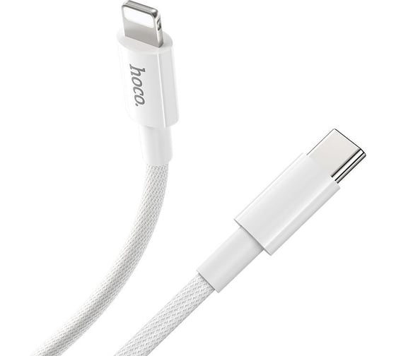 Кабель Usb-c Hoco x56 new original lightning 8-pin, 3а, pd20w, 1м, нейлон (белый) 0L-00050602