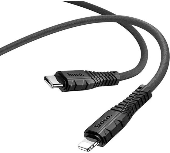 Кабель Usb-c Hoco x67 nano lightning 8-pin, 3а, pd 20w, 1м, силикон (черный) 0L-00053815