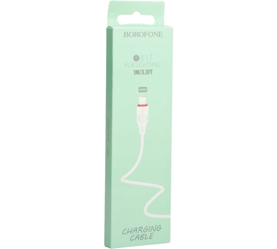 Usb кабель Borofone bx17 enjoy lightning 8-pin, 1м, pvc, белый 0L-00043160