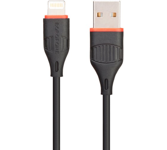 Usb кабель Borofone bx17 enjoy lightning 8-pin, 1м, pvc, черный 0L-00043159 1
