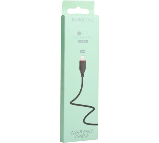 Usb кабель Borofone bx17 enjoy lightning 8-pin, 1м, pvc, черный 0L-00043159