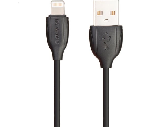 Usb кабель Borofone bx19 benefit lightning 8-pin, 2.4a, 1м, pvc, черный 0L-00043144 1