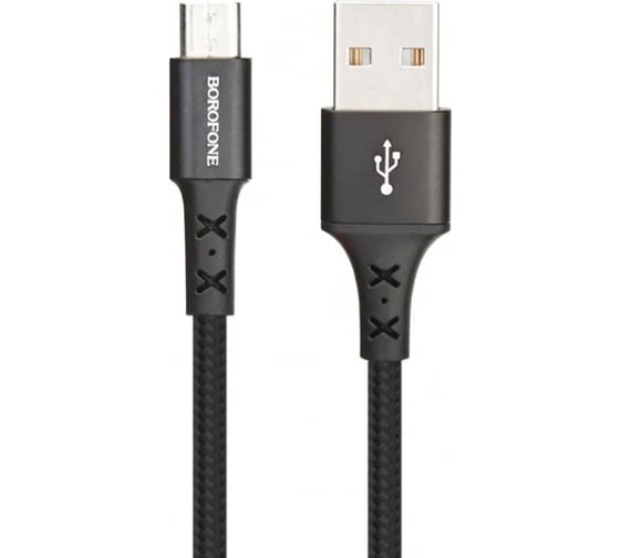 Usb кабель Borofone bx20 enjoy microusb, 1м, нейлон, черный 0L-00043142 1