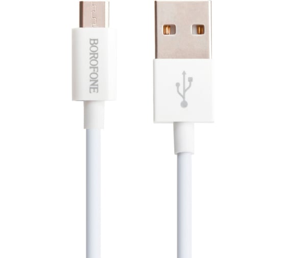 Usb кабель Borofone bx22 bloom microusb, 1м, 2.4a, pvc, белый 0L-00044323 1