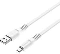 Usb кабель Borofone bx23 wide power micro usb, 1м, 2.4a, pvc, белый 0L-00050571
