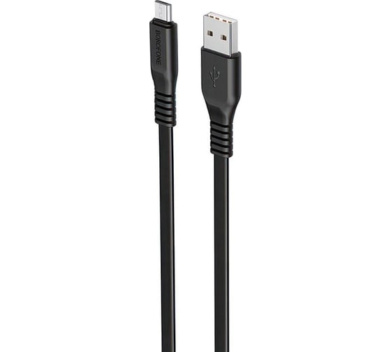 Usb кабель Borofone bx23 wide power micro usb, 1м, 2.4a, pvc, черный 0L-00050570 1