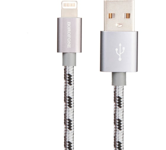 Usb кабель Borofone bx24 ring current micro usb, 1м, 2.4a, нейлон, серый 0L-00043632 1