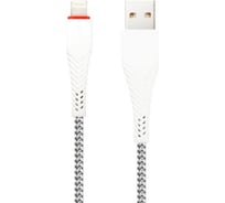 Usb кабель Borofone bx25 powerful lightning 8-pin, 1м, 2.4a, нейлон, белый 0L-00043627