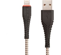 Usb кабель Borofone bx25 powerful lightning 8-pin, 1м, 2.4a, нейлон, черный 0L-00043626