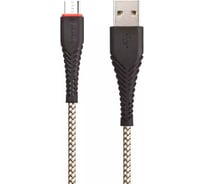 Usb кабель Borofone bx25 powerful micro usb, 1м, 2.4a, нейлон, черный 0L-00043628