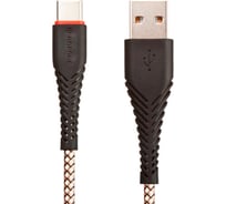 Usb кабель Borofone bx25 powerful type-c, 1м, 3a, нейлон, черный 0L-00043629