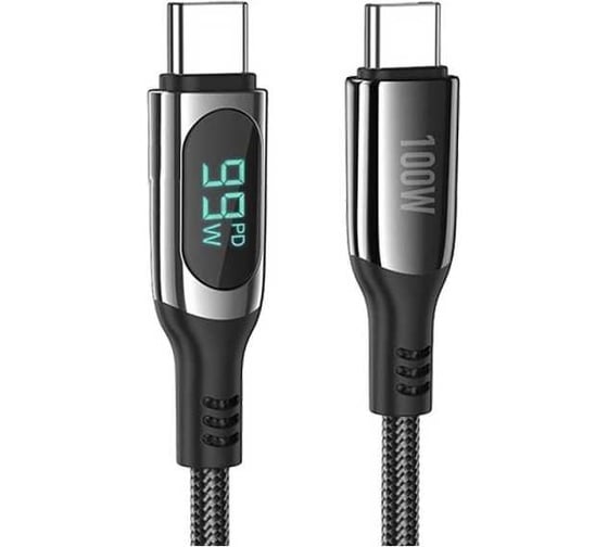 Usb-c кабель Hoco s51 extreme type-c, 5а, pd100w, 1м, нейлон (черный) 0L-00057780