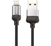 Usb кабель Borofone bx28 dignity lightning 8-pin, 1м, 2.4a, pvc, серый/черный 0L-00043620