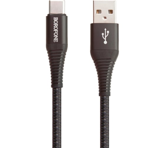 Usb кабель Borofone bx29 endurant type-c, 1м, 3a, нейлон, черный 0L-00044321 1