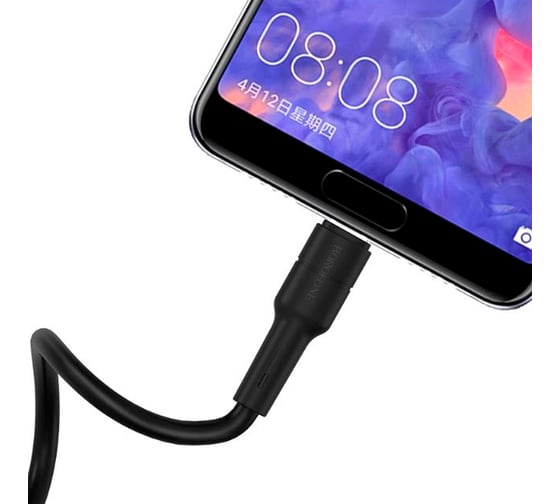 Usb кабель Borofone bx30 silicone type-c, 1м, 3a, силикон, черный 0L-00044318
