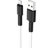 Usb кабель Borofone bx31 soft silicone lightning 8-pin, 1м, 2.4a, силикон, белый 0L-MG-WF835