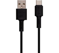 Usb кабель Borofone bx31 soft silicone micro usb, 1м, 2.4a, силикон, черный 0L-MG-WF836