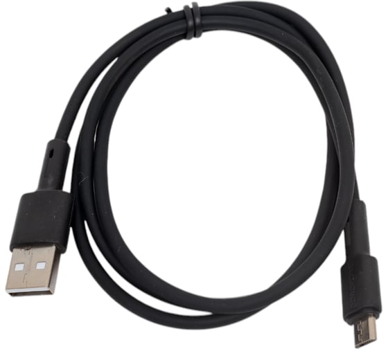 Usb кабель Borofone bx31 soft silicone micro usb, 1м, 2.4a, силикон, черный 0L-MG-WF836