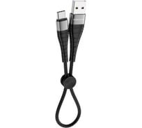 Usb кабель Borofone bx32 munificent micro usb, 0.25м, 2.4a, нейлон, черный 0L-MG-WF842