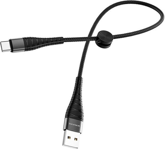 Usb кабель Borofone bx32 munificent type-c, 0.25м, 3a, нейлон, черный 0L-MG-WF843 1