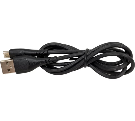 Usb кабель Borofone bx37 wieldy microusb, 1м, 2.4a, pvc, черный 0L-00049905