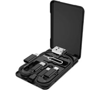 Usb/usb-c кабель Hoco u86 treasure lightning 8-pin/type-c, 3а, 6в1, 0.28м, tpu (черный) 0L-MG-WF325