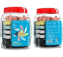 USB кабель Borofone bx40 multicolor superior microusb, 1м, pvc, 2.4a, упаковка 30 шт. (5 цветов) 0L-MG-WF308