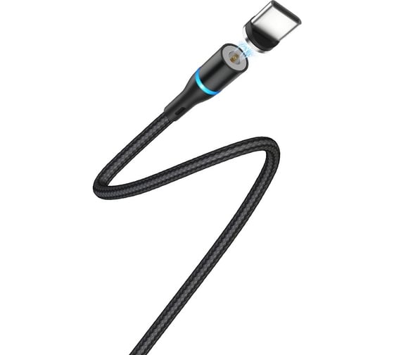 USB кабель Borofone bu16 skill type-c магнитный, 1.2м, 3a, нейлон, led (черный) 0L-00045485 1