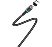 USB кабель Borofone bu16 skill microusb магнитный, 1.2м, 2.4a, нейлон, led (черный) 0L-00045484