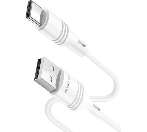 USB кабель Borofone bx43 cooljoy type-c, 1м, 3a, pvc (белый) 0L-MG-WF840 1