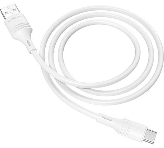 USB кабель Borofone bx43 cooljoy type-c, 1м, 3a, pvc (белый) 0L-MG-WF840
