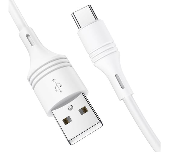 USB кабель Borofone bx43 cooljoy type-c, 1м, 3a, pvc (белый) 0L-MG-WF840