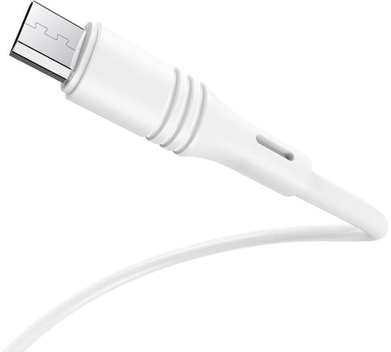 USB кабель Borofone bx43 cooljoy microusb, 1м, 2.4a, pvc (белый) 0L-MG-WF839