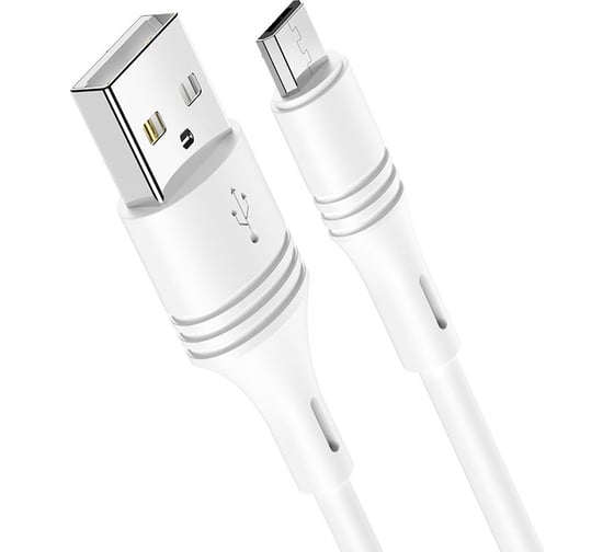 USB кабель Borofone bx43 cooljoy microusb, 1м, 2.4a, pvc (белый) 0L-MG-WF839