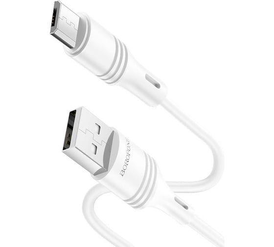 USB кабель Borofone bx43 cooljoy microusb, 1м, 2.4a, pvc (белый) 0L-MG-WF839